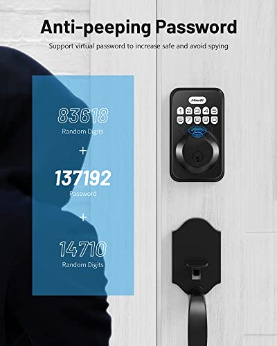 Fingerprint Front Door Lock Set, Zowill Keyless Entry Door Lock With Handle, Electronic Keypad Deadbolt Lock Front Door Lock Set Keyless Entry With 2 Handles, Auto Lock,Anti-Peeping,Code Door Lock #TOP4