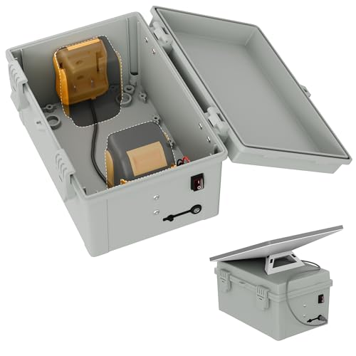 Starlink Mini Dual De.Walt Battery Pack Adapter Case with DC Female Plug and Switch Control, IP66 Waterproof Storage Box Ourdoor use for Star Link Mini Accessories