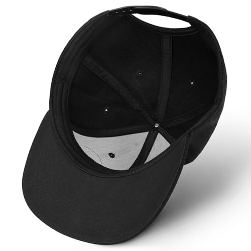 Image of Flat Brim Hats for Men - Gothic Style Skull Hat Leather Pattern - Hip-Hop Snapback Hat Skeleton Hats for Men