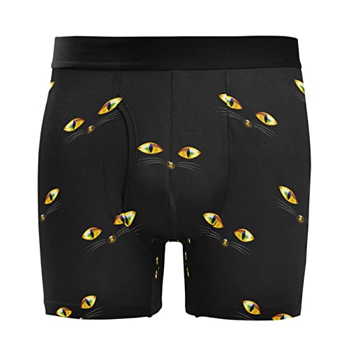 Ropa interior elástica de gato negro calzoncillos bóxer para hombre de Halloween