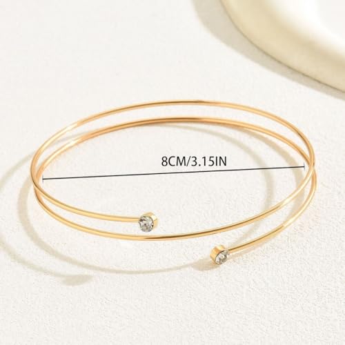 Gold Arm Cuff for Women Upper Arm Cuff Multi-layered Cross Arm Cuffs Bangle Dainty Adjustable Arms Bangle Bracelet Jewelry 5