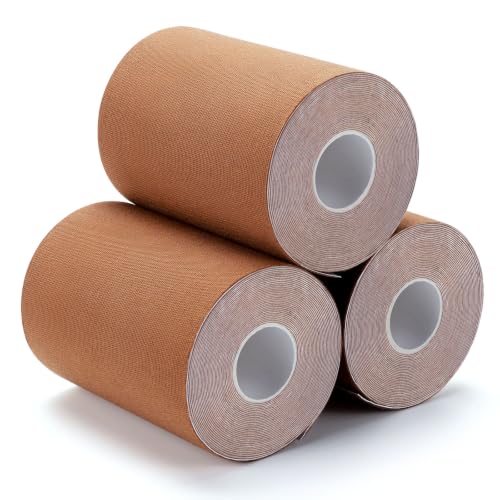 Image of 3 Pack Kinesiology Tapes, 4in x 5.5yd Sports Tape for Athletes | Water Resistant & Elastic for Muscle Support, Latex Free Cotton Pain Relief, Fits for Joints, Knee, Ankle, Shoulder, Wrist