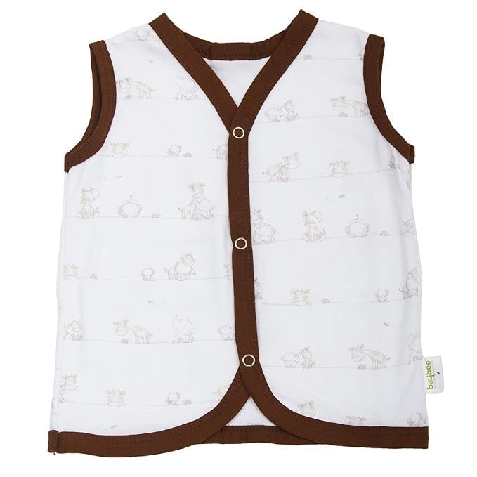 Image of BAYBEE 100% Organic Cotton Muslin Knot Jablas for Baby | Summer Wear Sleeveless Vest Jabala |