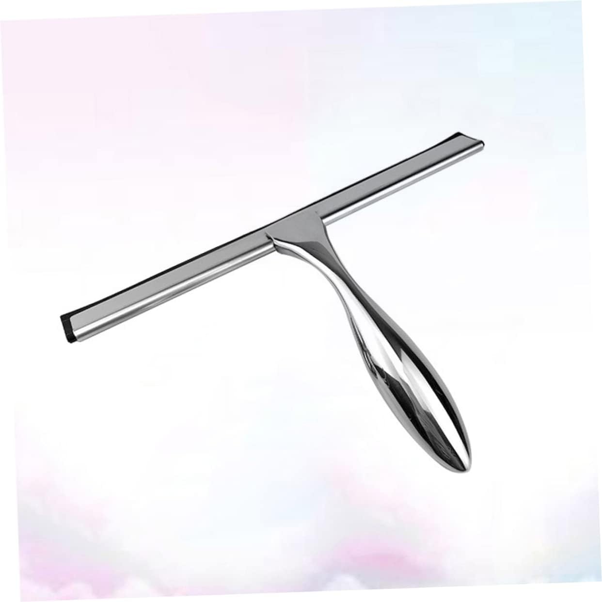 Bathroom Squeegee Shower Window Wiper Stainless Steel Scraper for Glass Durable Non-Slip Handle