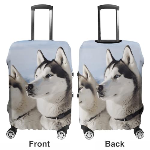Husky Dogs Printed Luggage Cover Protector, Fits 18-32 Inch Luggage3