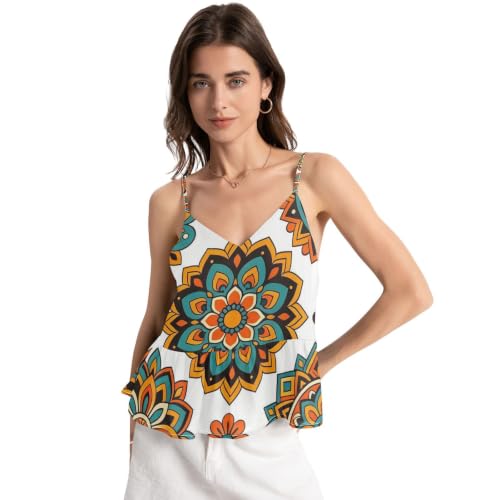 Caraco col en V à motif mandala bohème idéal pour vos journées d'été ensoleillées