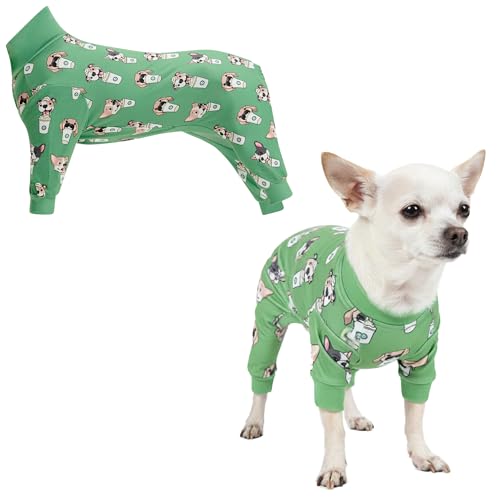 Image of Spark Paws Dog Pajama, Dog Recovery Suit Male, Onesie, Ultra-Soft and 4-Way Stretch, for Small Medium and Large Breeds - Pup Cup - S