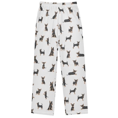 Boy's Pj Pants Chihuahua Dog Healthy Cute Lounge Bottoms Elastic Kids Sweatpants Joggers with Pockets Size 6-14