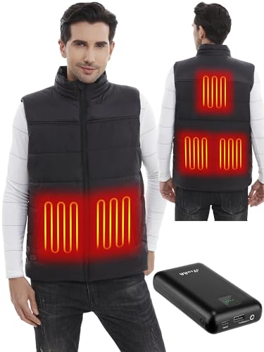 Heated Vest for Men with Battery Pack Included, 16000mAh Batter, Mens Heat Vest