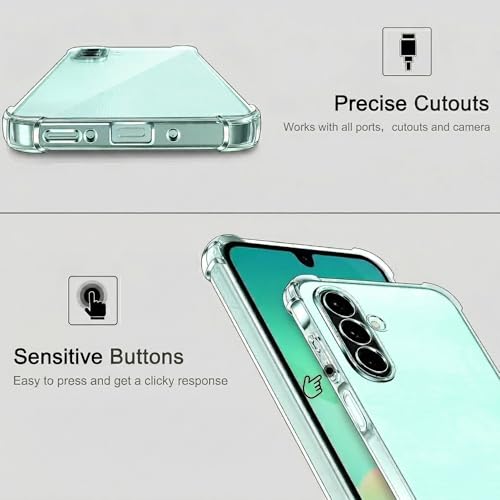 Image of Fashionury 3D Raised Transparent Crystal Clear Back Cover for Samsung Galaxy M56 5G | Shockproof Design | Anti-Slip Grip | Camera Protection | 360 Degree Protection Mobile Case