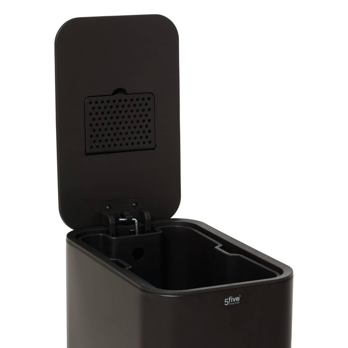 5five - poubelle slim rectangulaire à pédale delta 30l noir