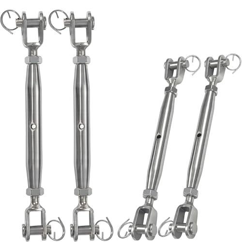 4 PCS 304 Stainless Steel Turnbuckle, 3/8