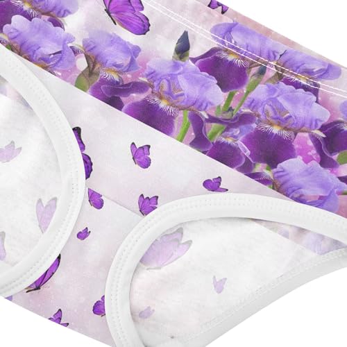 Joisal Cotton Girls Underwear Toddlers Aesthetic Light Purple Butterflies Panties Little Girl Cartoon Kids Undies Briefs 2t4