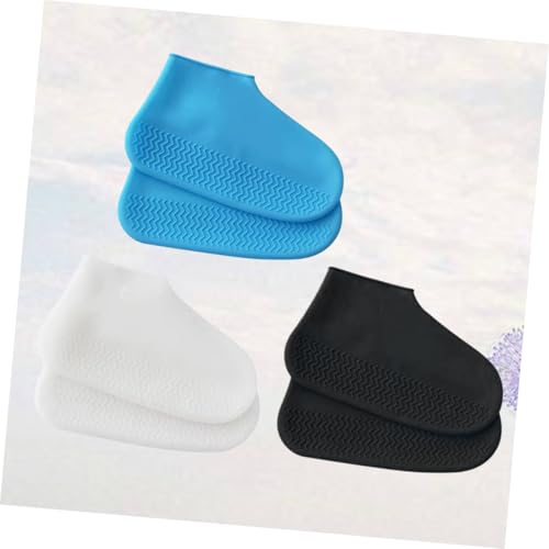 3 pares de cubiertas para botas de silicona antideslizantes y gruesas para adultos para camping, senderismo y ciclismo miniatura 4