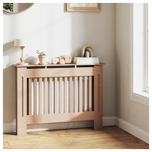 HOMCOM Cubre Radiadores Cubierta de Radiador Moderna Cubreradiador de MDF para Sala de Estar Dormitorio 112x19x81cm Madera Natural