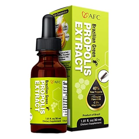 AFC Japan Brazilian Green Propolis Extract – Highest Artepilin C (>2.8% or >28mg/ml) & Flavonoids (>17mg/ml), Premium Quality, for Immune Booster, Tincture, Concentrated Liquid Cover