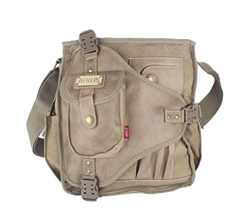 innturt Hombres de lienzo hombro bolsa mensajero día Pack, caqui Cover