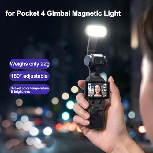 Evita vídeos oscuros con la luz de relleno magnética para DJI Pocket 4 ajustable 5