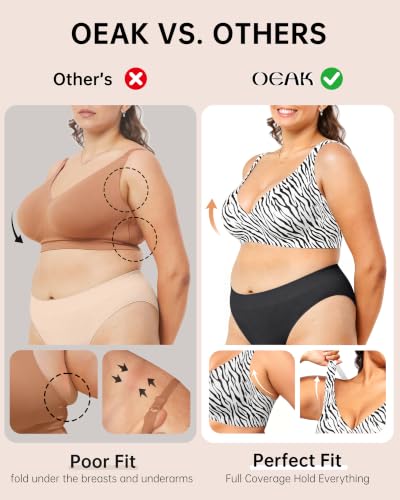 Image of OEAK Womens Jelly Bras Wireless Deep V Bralette Comfy Push Up Tshirt Bras | Comfortable,support and lift,no underwire,bralettes,plunge,full coverage,invisible,balconette,minimizer,no show,soft