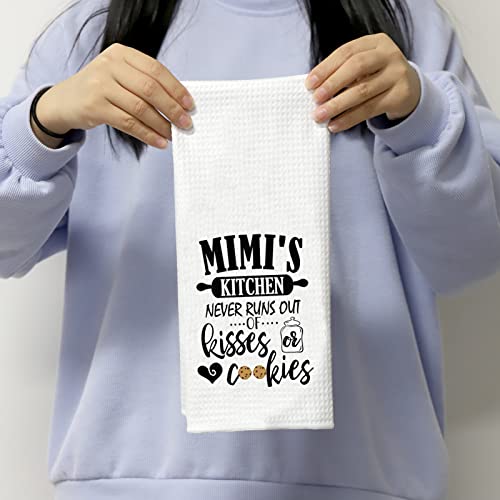 Pofull Mimi Gift Mimi Appreciation Gift For Mimi Kitchen Never Runs Out Of Kisses And Cookies Dish Towel (Mimi Towel) #TOP3