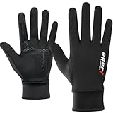 keynoyin All-Finger Outdoor Fishing and Cycling Sports Gloves, Non-Slip Breathable Elastic Half-Finger Gloves - All-Finger - Black - One Size fits All
