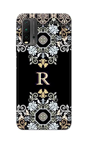 Image of PRINTFIDAA Name II Initial II Letter Floral Pattern Alphabet R Printed Designer Hard Back Case Cover for Xiaomi Redmi 9 Power -(TY) MVN1007