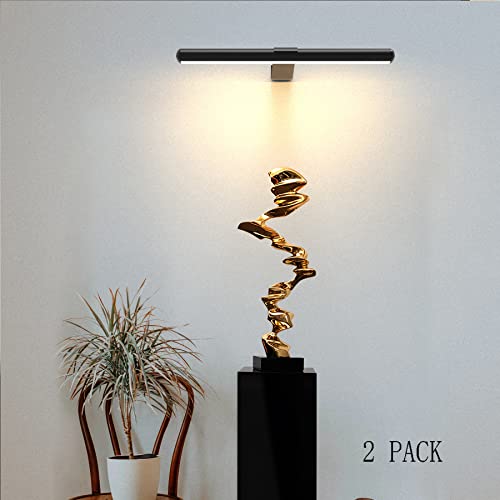 Image of 2Pack Wireless Picture Lights with Remote,Battery Operated,16.5'' Painting Lights for Art Picture Full Metal with Dimmable Timer, Magnetic Attached Display Light for Dartboard Gallery