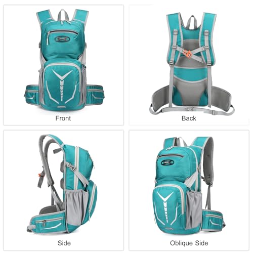 Mochila impermeable para senderismo 20L ligera azul claro miniatura 7