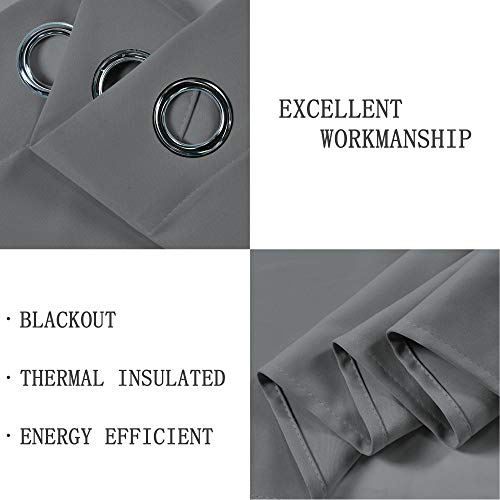 Decovsun Dark Grey Valance For Bedroom Solid Grommet Top Blackout Thermal Insulated Curtain Valance For Living Room Basement/Loft/Office 52 X18 1 Panel Gray #TOP3