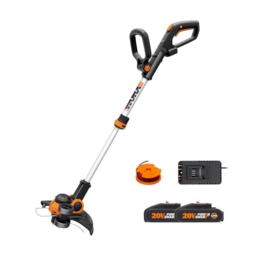WORX 18V (20V MAX) Recortadora de Césped eléctrica WG163E.3, Desbrozadora y Cortadora de Bordes 2 en 1 con línea de corte, Diámetro de corte de 30 cm, Velocidad Variable, 2 Batería