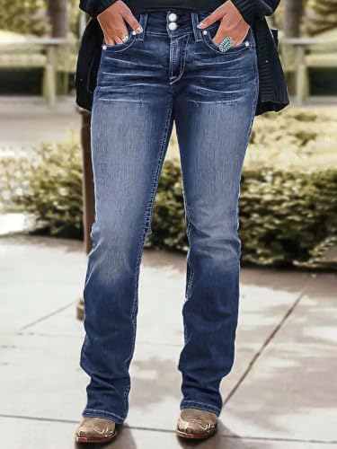 Image of Flamingals High Waist Boot Cut Jeans for Women Flare Denim Pants