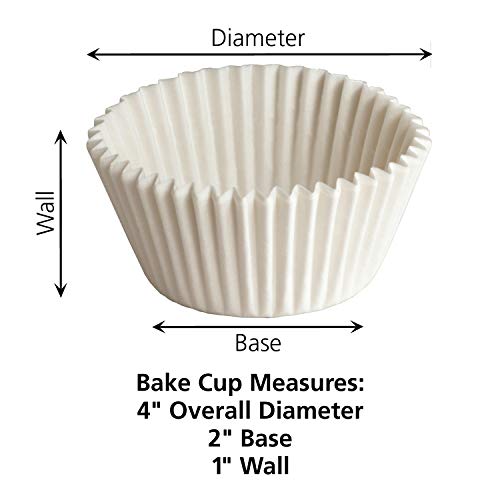 Hoffmaster 610021 Fluted Bake Cup, 2-Ounce Capacity, 4" Diameter X 1" Height, White (20 Packs Of 500) #TOP1