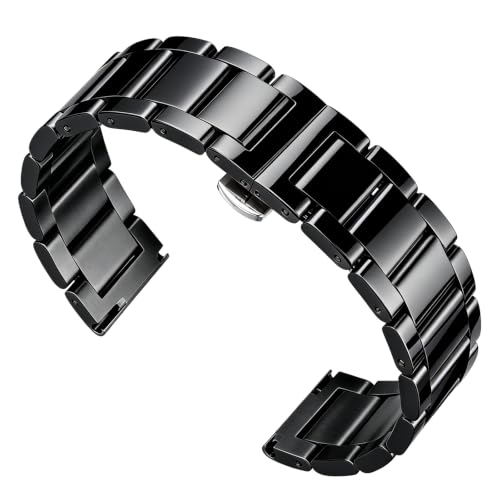 Image of BINLUN Thick Stainless Steel Watch Band Metal Heavy Polished Matte Brushed Finish Watch Strap Replacement for Men Women 16mm /18mm /20mm /21mm /22mm /23mm /24mm /26mm