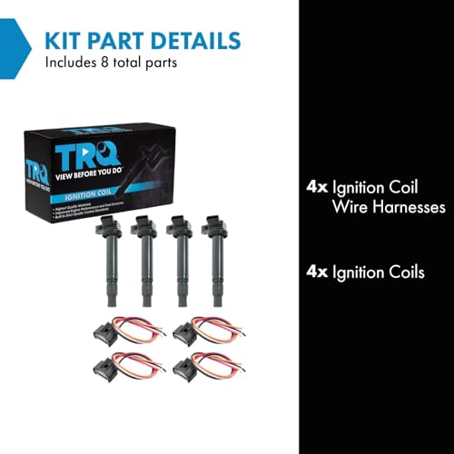TRQ Ignition Coil Set 8 Piece Compatible with 03-06 Pontiac Vibe 00-05 Toyota Celica 05-06 Corolla 03-06 Matrix by TRQ - Image 2