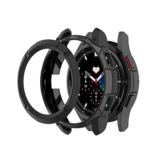 Capa Protera Case Protetor de Coroa para Galaxy Watch 4 46mm Watch4 Classic 46mm SM-R890 SM-R895 / Watch 6 47mm SM- R950 R955 Preto Anti impacto