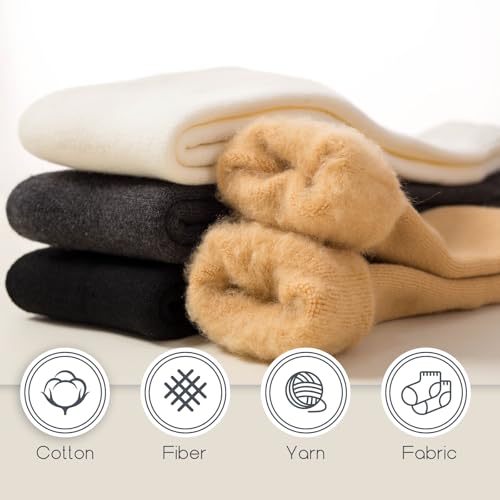 SISOSOCK 3 Pairs Warm Knee High Socks for Women Winter Thick Soft Extreme Cold Weather Thermal Boot Socks with Gifts Box3