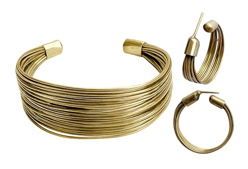 Image of Touchstone Indian Bollywood Desire Brass Base Exotic Workmanship Free Size Cuff Bracelet in Antique Gold Or White Or Copper Tone for Women.