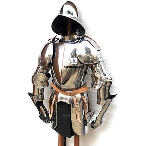 Nautical-Mart Medieval Plate Half Suit of Armor with Spanish Morion Helmet