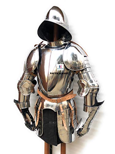 Nautical-Mart Medieval Plate Half Suit Of Armor With Spanish Morion Helmet