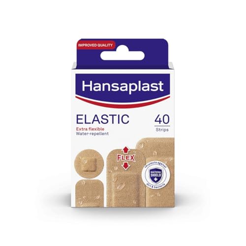 Hansaplast Elastic Fabric Wound Plasters | Extra Flexible Dressing | Water Repellent Plaster | Ideal For Finger & Joints | Blocks 99% of bacteria | Assorted 40 Strips