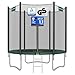 SONGMICS Trampolin für Kinder, Durchmesser 183 cm, Außenschutznetz, Sicherheitskissen, Leiter, 180 cm hoch, Stahlrahmen, schwarz und grün STR061C01