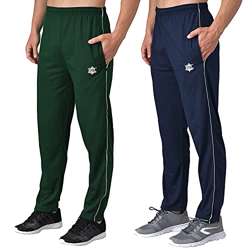 Image of eKools� Plain Trackpants for Men | Plain Trackpants | Basic Trackpants | Two Side Pockets with One Zip Pocket for Phone | 100% Cotton | Men's Trackpants (Pack of 2)