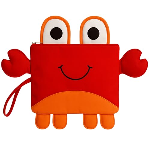 Image of Kids Swimming Bag | Mini Travel for Preschool, Nursery, Beach | Wet & Dry Separation Storage for Boys & Girls Clothes (Crab Shape Red-Orange)