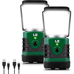 LE LED Campinglampe Tragbar, Superhell wiederaufladbare Suchscheinwerfer mit Bügel und Haken, 4 Helligkeiten Dimmbar…