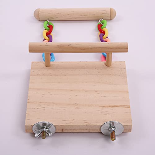 Parrot Climbing Ladder, Bird Wooden Playground with Climbing Ladder Stand, Parrot Play Stand, Bird Swing for Green Cheeks, Small Lovebirds, Goldens, Hamsters, Bird Cage Chew Toy Set (Multi-Colored)