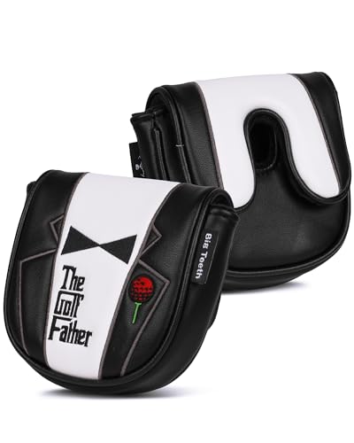 Big Teeth df3 Putter Headcover Lab Golf DF3 Putter Head Cover with Magnetic Closure Center Shaft The Golf Father Western Suit Theme Gift for Dad Father Golfer Grandpa