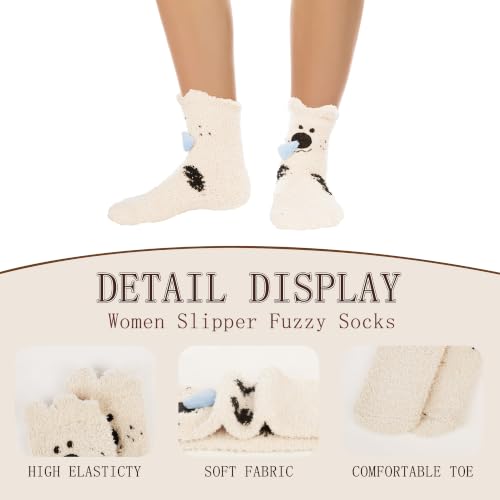 Image of Benefeet Sox Funny Animal Fuzzy Socks for Women Girls - Cute Fluffy Slippers, Cozy Warm Winter Plush Sleeping Socks