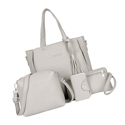 Baoblaze 4PACK Bolsa De Couro Feminina Bolsa De Ombro Bolsa Bolsa Titular De Cartão Conjunto De Saco