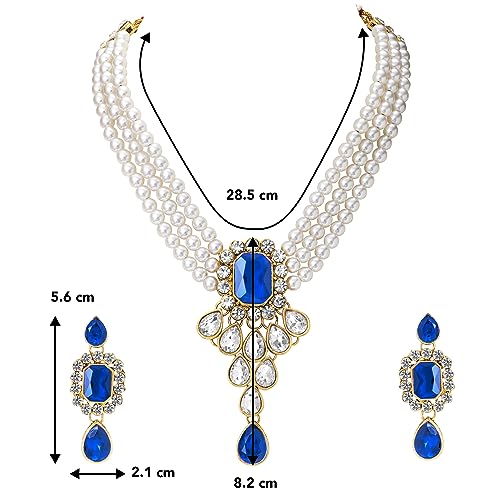 Image of Peora Crystal Faux Pearl Jewellery Gift Set for Women