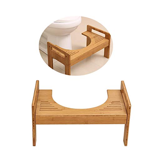 BAOLE Accroupie Tabouret De Toilettes,Tabouret De Toilette en Bambou Épaissi, Tabouret Accroupi, Toilettes pour Femmes Enceintes pour Enfants, Tabouret De Toilette, Repose-Pieds There Cover